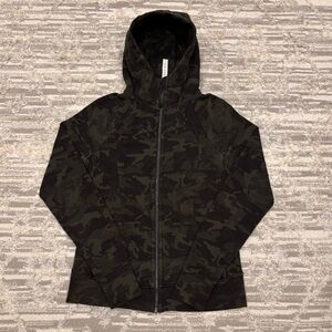 Lululemon Scuba Jacket Women’s 8 Camo Gator Green Full Zip Hoodie Incognito